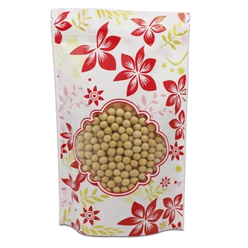 

Moisture Proof Snack Dried Flowers Pack Storage Standing Reclosable Zipper Plastic Bag with Clear Window Self Seal Doypack Pouch