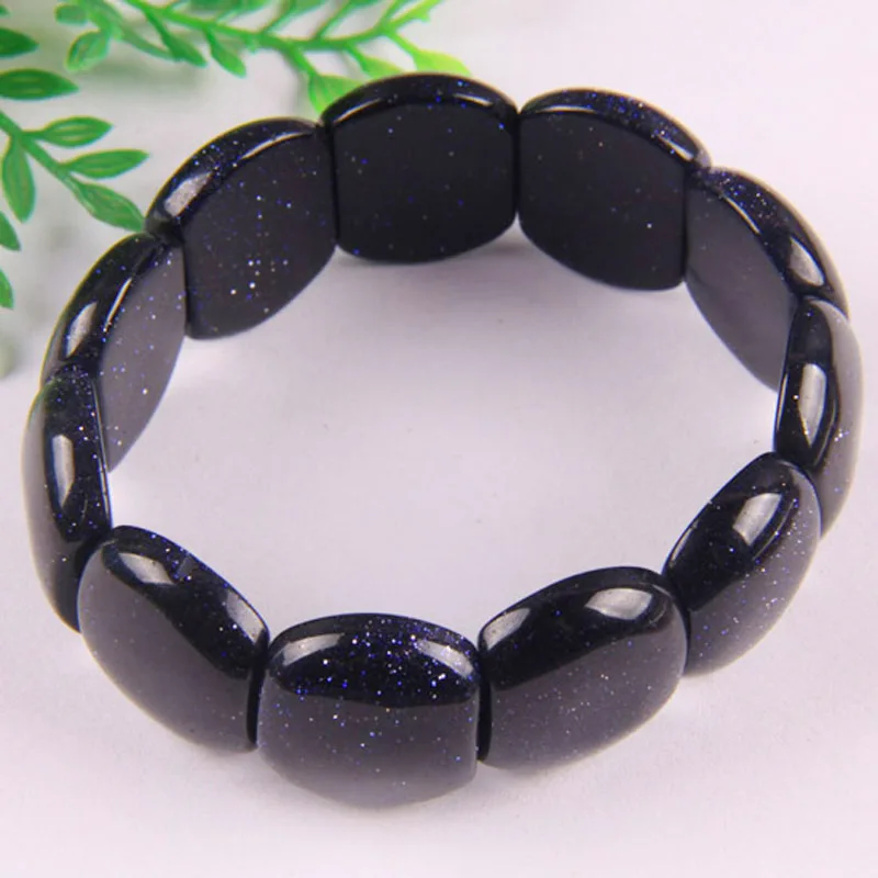 

Blue Sandstone Stretch Bracelet 7 Inch Jewelry For Gift G373