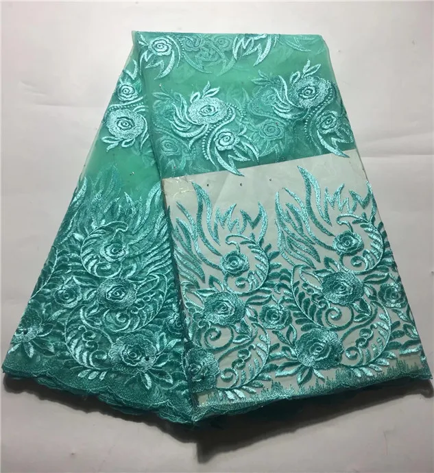 

Green Lace Fabric High Quality Net Lace Embroidery Fabric Nigerian Wedding Tulle Lace Fabric African French Lace Fabric(JY-2-19