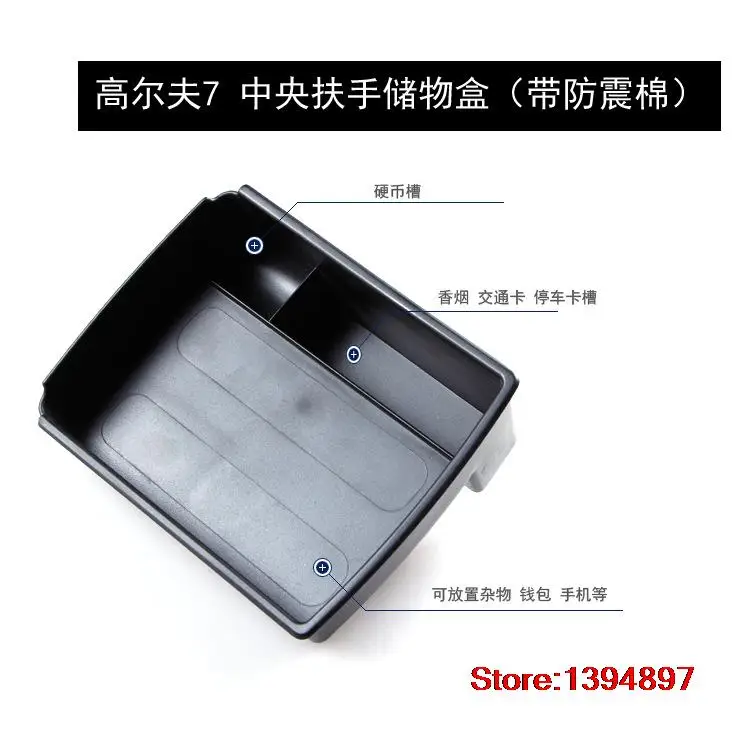 

Car Interior Accessories Glove Armrest Storage Box Tray Holder Case Container Fit For Volkswagen VW Golf 7 MK7 2014 Car Styling