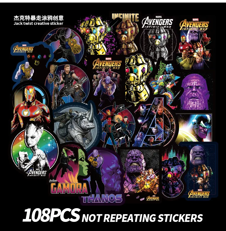 

30pcs Thanos Stickers For Laptop Bike Moto Car Suitcase Stickers PVC Skateboard Graffiti Sticker Bomb JDM Decals