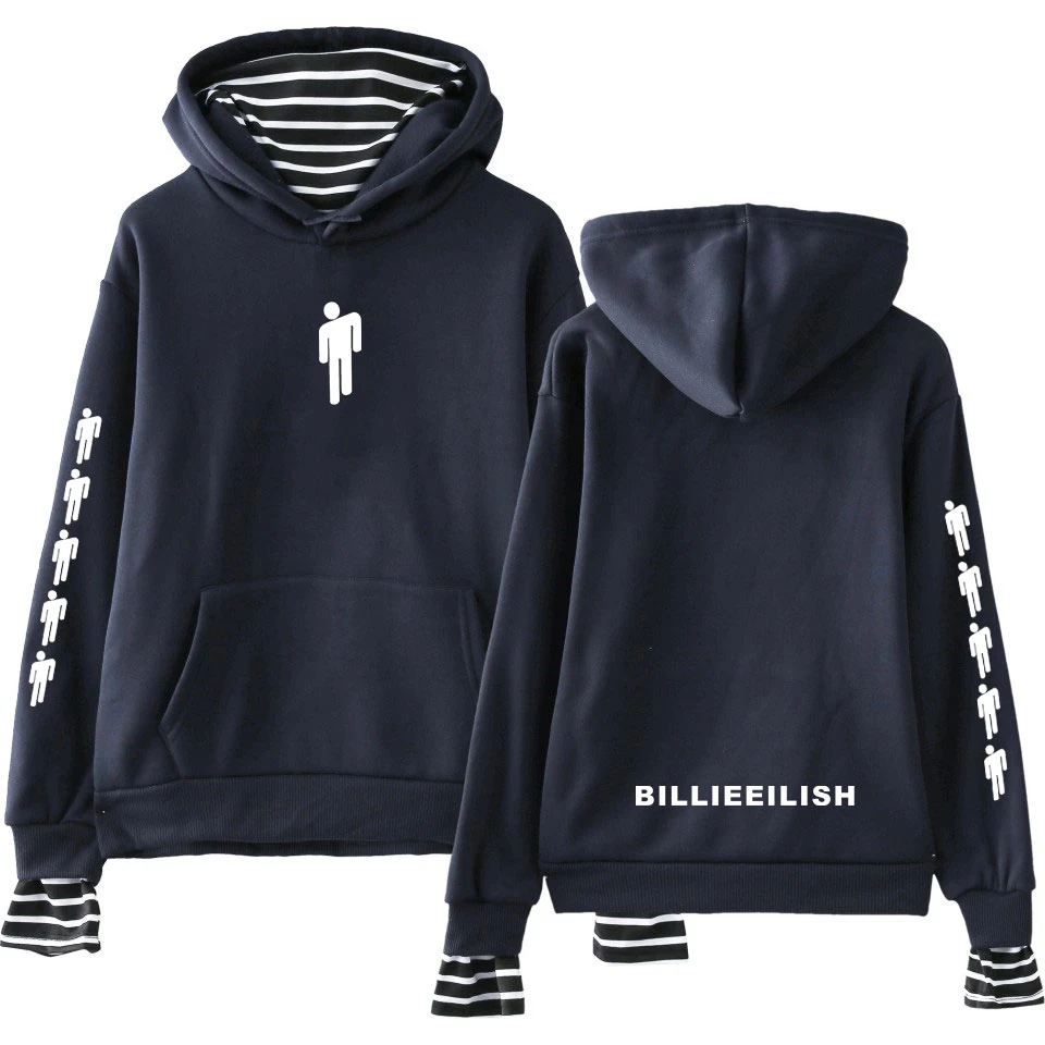  Billie Eilish Fake Two Piece Hoodies Women Fashion Kpop Hoodies Sweatshirts 2019 New Harajuku Stree