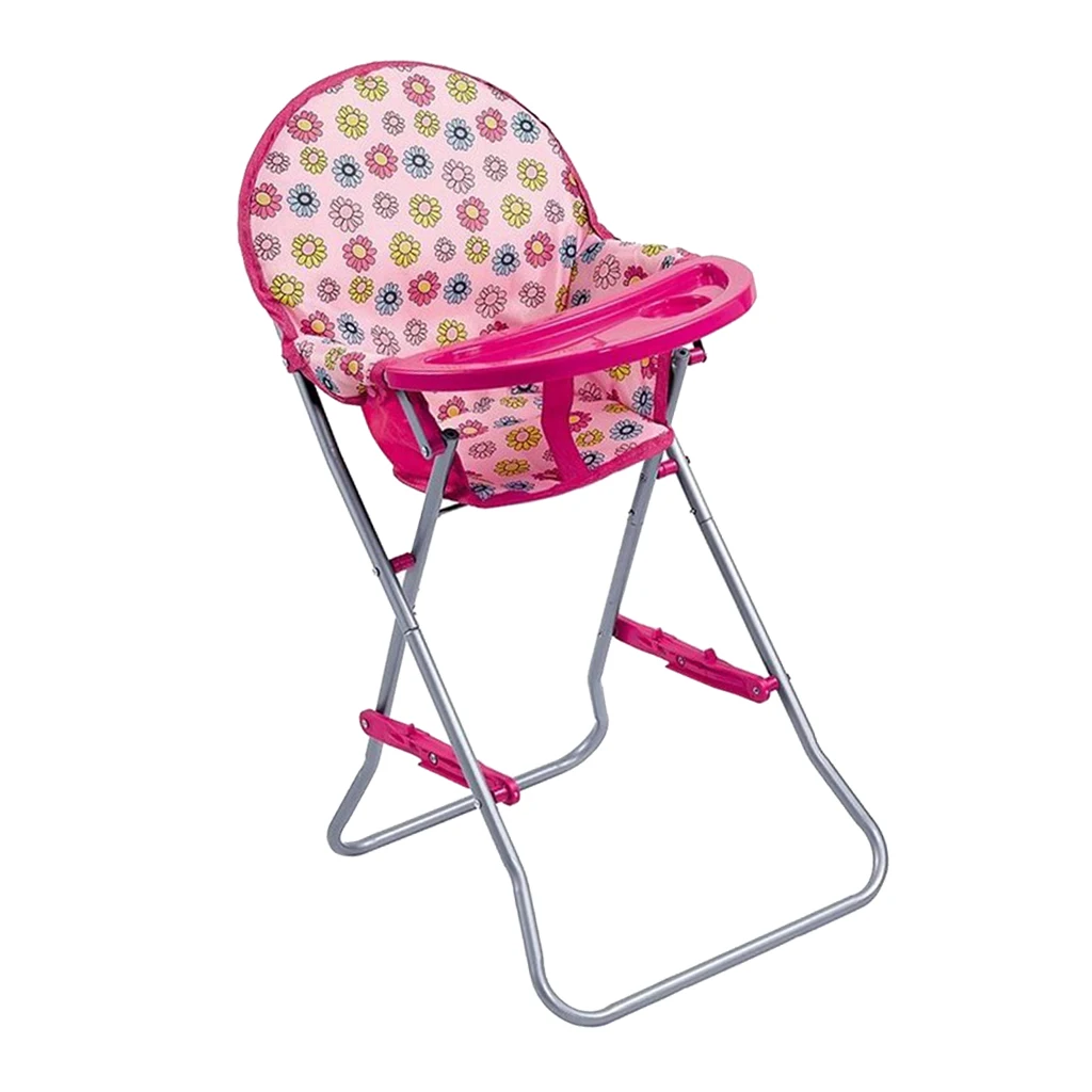 Simulation Baby Toddler High Chair Dining Chair ABS Plastic Furniture for Reborn Doll Supplies Kids Child Birthday Gift