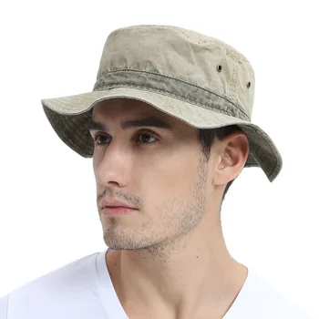 

VOBOOM Men's Bob Summer Panama Bucket Hats Khaki Fishing Wide Brim Hat UV Protection Cap Men Sombrero Gorro Sun for Male 139