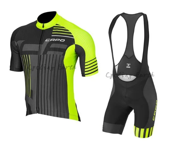 

9D pad,CAPO 2015 short sleeve cycling jersey bib shorts Summer Breathable set bicycle wear clothes ropa maillot ciclismo Shirt