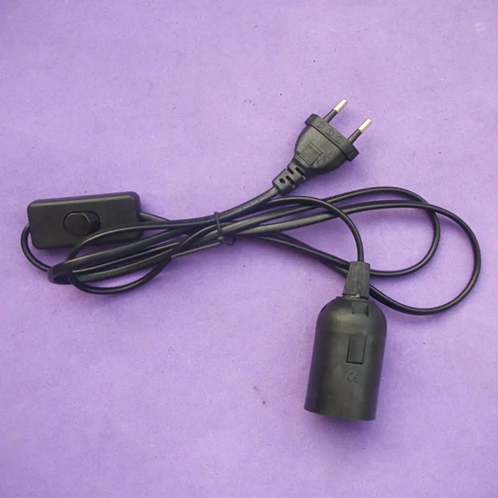 

AKDSteel E27 Hanging Lamp Holder Converters Lights Base With 1.8M Cord & On/Off Switch EU Plug (Black)