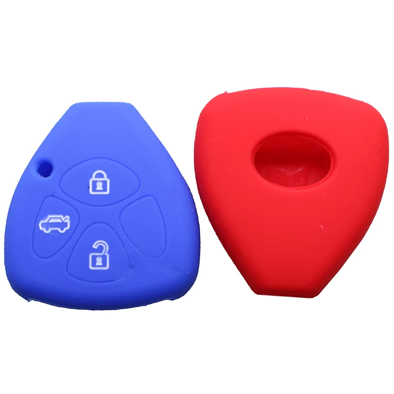 

silicone rubber car key cover case for Toyota Crown Camry Corolla Vios REIZ COROL 3 buttons key case cover
