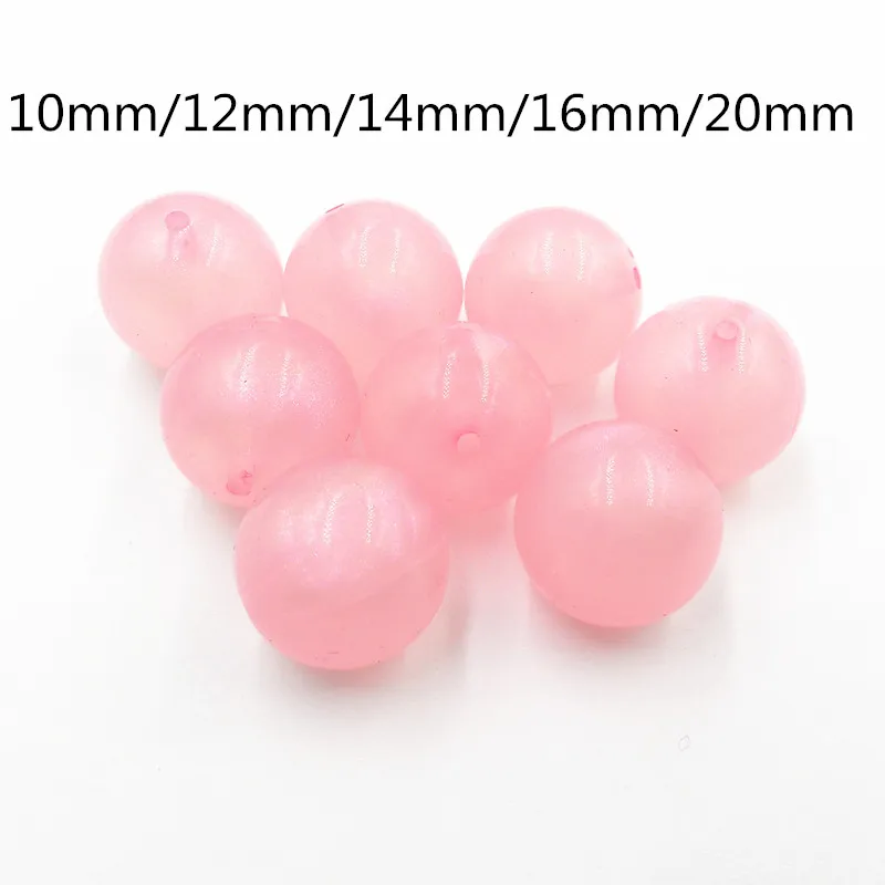 

Newest ! 10mm/12mm/14mm/16mm/20mm Pink Transparent Illusion Glitter Beads