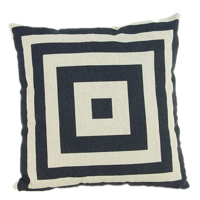 2018 Pillow Case Black and White Pattern Pillowcase Cotton Linen