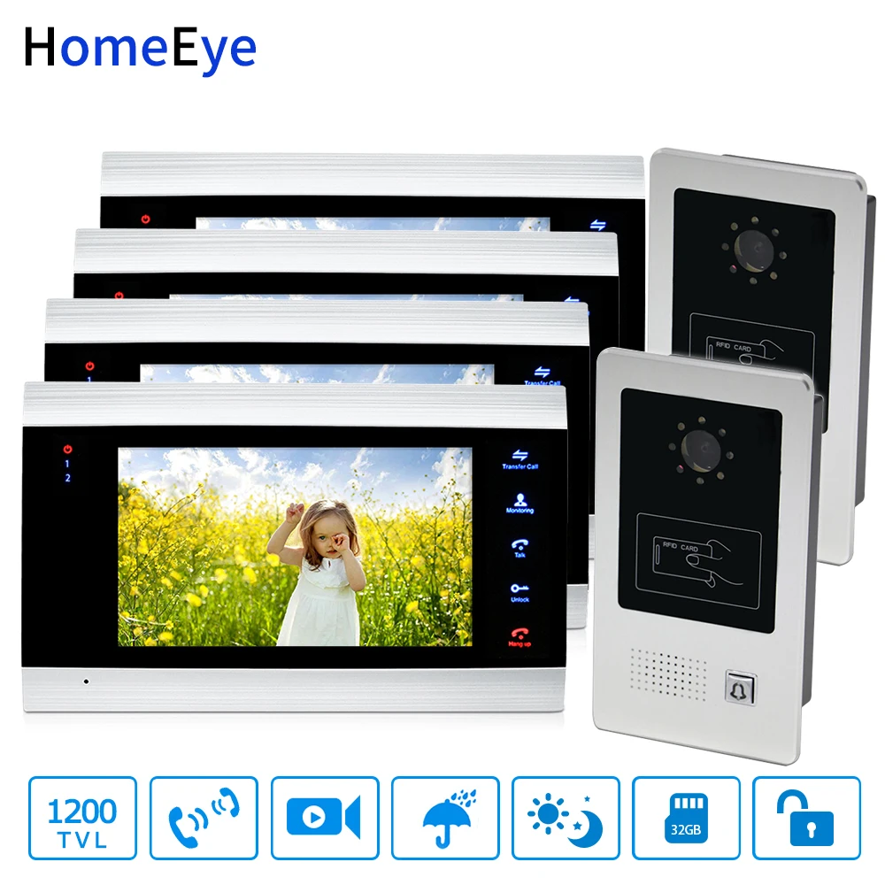 HomeEye 7 ''Видео дверной телефон видео звонок домашняя система контроля доступа 2
