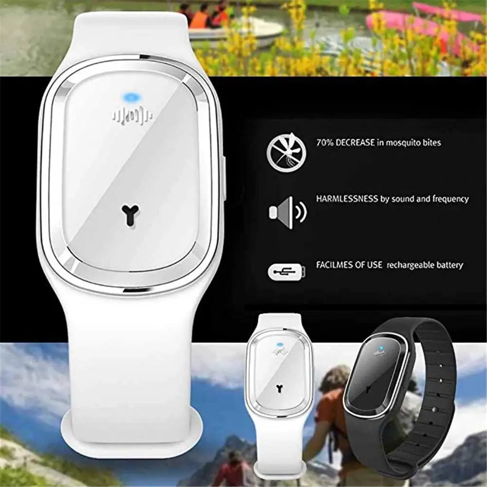 

Portable Ultrasonic Mosquito Repellent Leather Bracelets Mosquito Repellent Wristband Couple watch mosquito repellent
