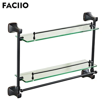 

FACIIO Bathroom Wall Shelves Towel Holder Rack Dual Tier Bathroom Accessories Wall Mounted Storage Shelf Holders 5664