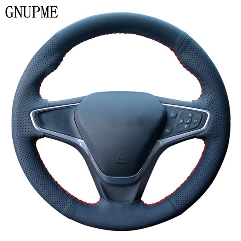 

GNUPME Artificial Leather Black Car Steering Wheel Cover for Chevrolet Malibu XL 2016 2017 Equinox 2017 2018 Buick Velite 5