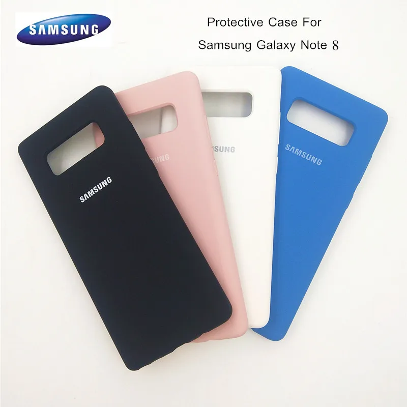 

Original Samsung Galaxy Silicone Case Note 8 Silky Soft-Touch Finish Back Protective Cover For Note8 with logo & side button