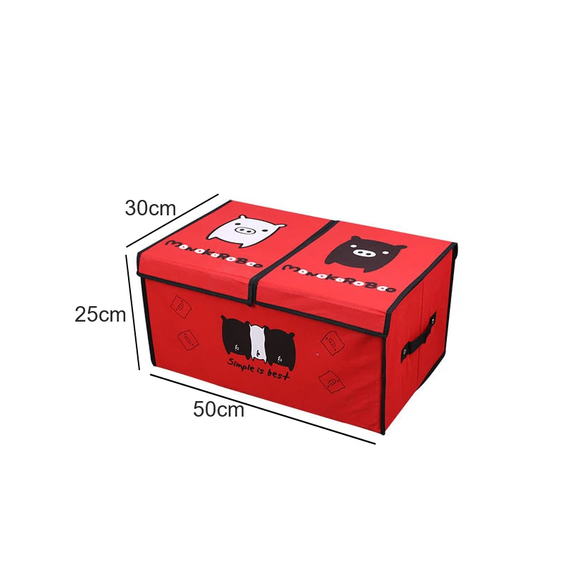 Свинья, двойная крышка, коробки для хранения, Мультяшные животные, ткань, контейнер для пыли, органайзеры, бытовые разделительные ящики, корзины, домашняя организация