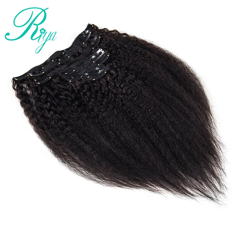 kinky straight clip in human hair extension (12)