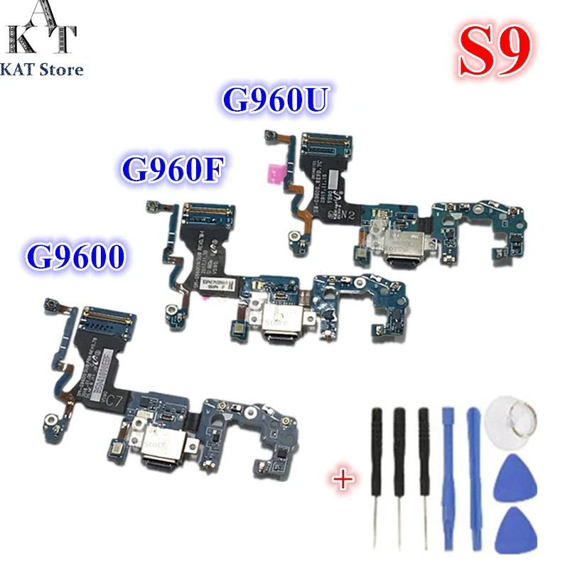 

5PCS for S9 Plus SM-G965F G965U G9650 Charger Charging Port Dock USB Connector Flex Cable Flex Ribbon G960F G9600 G960U + Tools