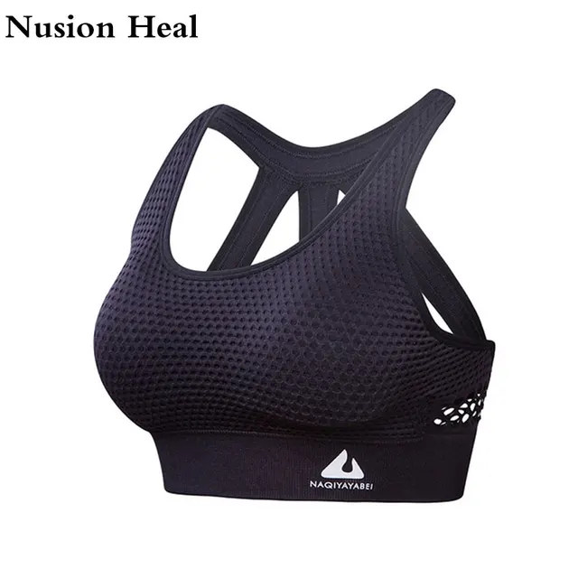 US $5.93 Women Sports Bra Tops High Impact for Fitness Yoga Running Pad Cropped Top SportsWear Tank Yoga Top