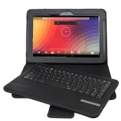 Роскошные Съемная Bluetooth 3,0 клавиатура Folio Stand кожаный чехол для Google Nexus 10 N10 2012 10,1 "планшеты