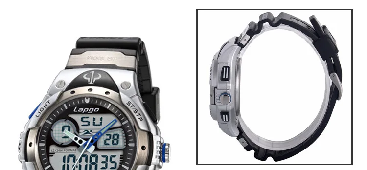 100 метров водонепроницаемые модные брендовые Роскошные Кварцевые часы в стиле милитари для ныряльщиков мужские и женские спортивные цифровые светодиодный наручные часы A125