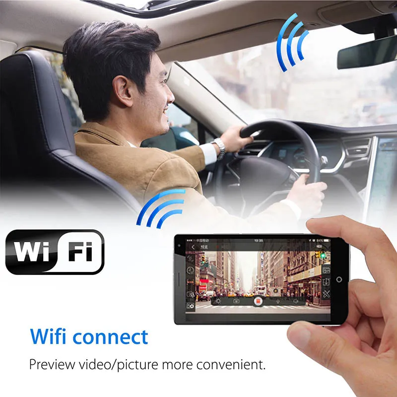 Новинка автомобильная камера 1080P HD видеорегистратор с Wi Fi и датчиком
