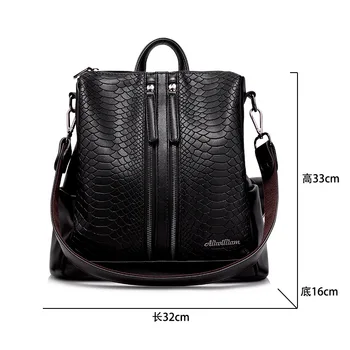 

Women backpack fashion snake pattern leather backpack casual shoulder bag Mochila Feminina School Bag Teenagers Travel backpack