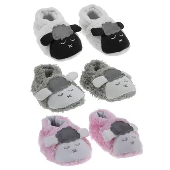 

Children Baby Kids Shoes Autumn Warm Cartoon Sheep First Walker Coral Shoes