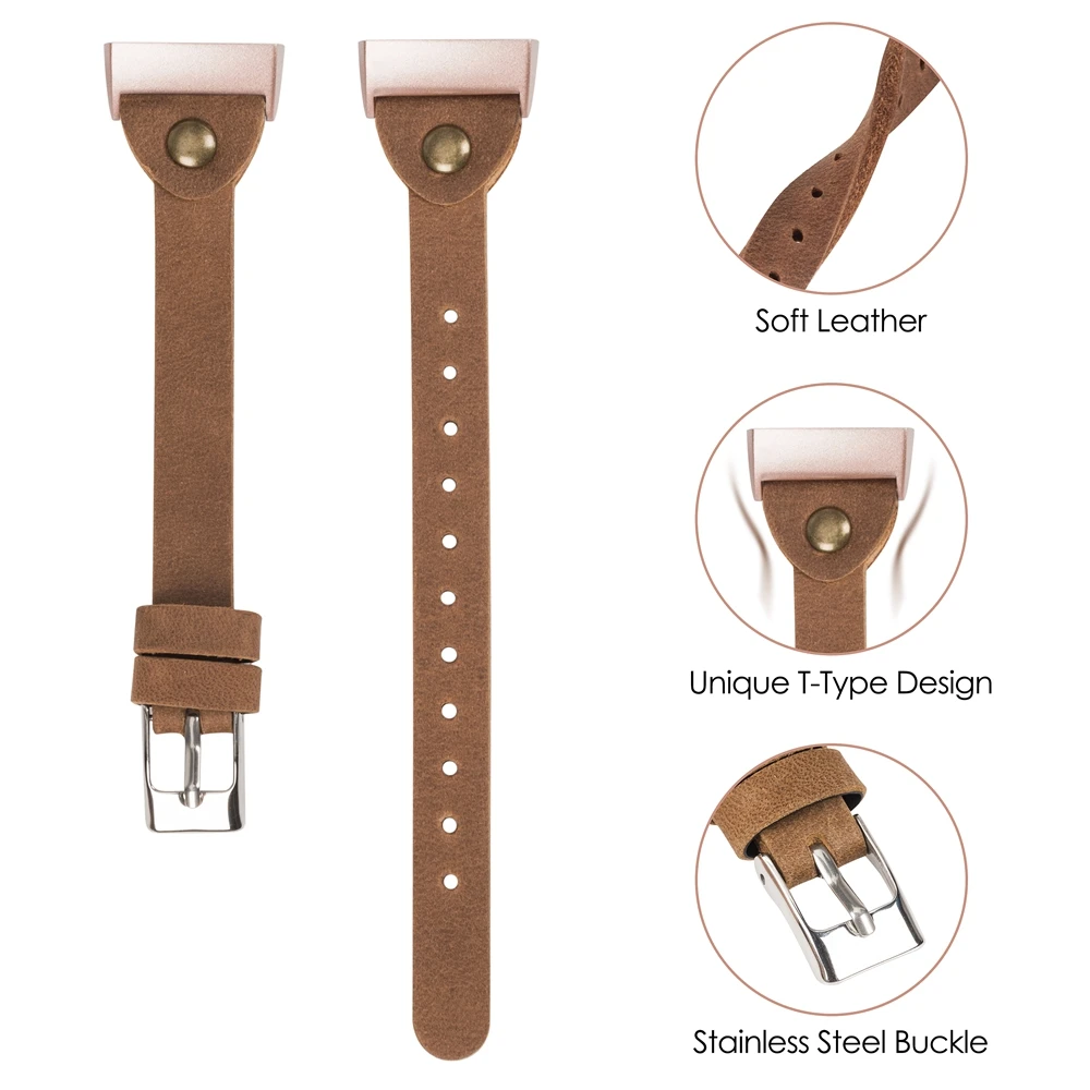 Замена Fitbit Charge 3 полосы кожаный ремешок Смарт-часы для фитнеса ремешок с Пряжка из нержавеющей стали для Fitbit Charge 3
