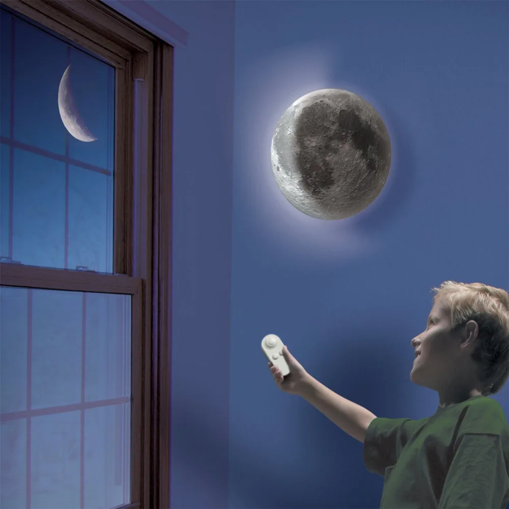 

2018 Creative Wall 3d Moon Night Light Remote Control Baby Led Luminaria Sensor Lighting Amazing Bedroom Decorative Lamp Ce
