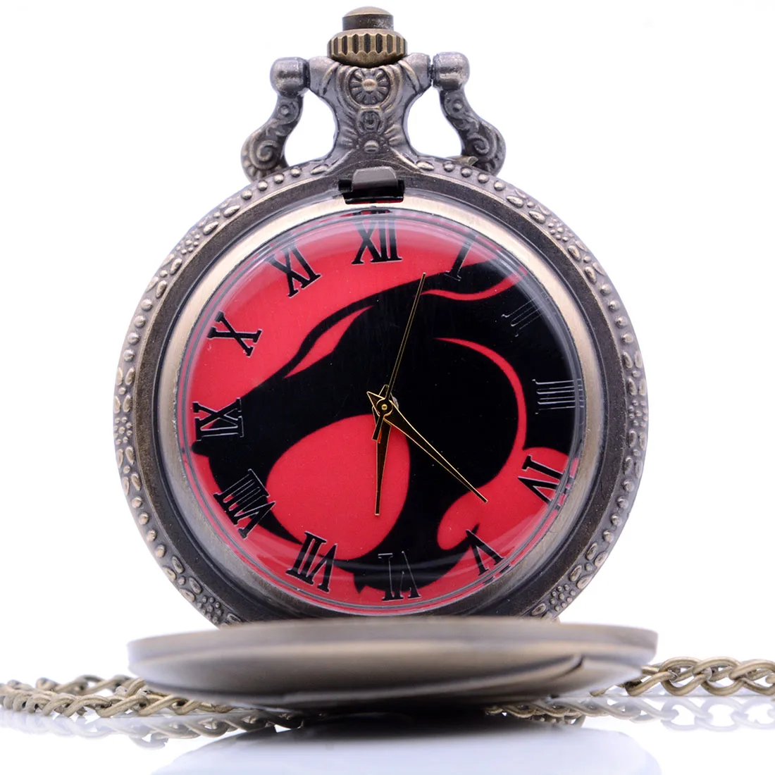 Винтажные бронзовые/черные Sci-Fi фильм цветной циферблат кварцевые карманные часы аналоговый кулон ожерелье Мужские Женские часы цепочка подарок reloj