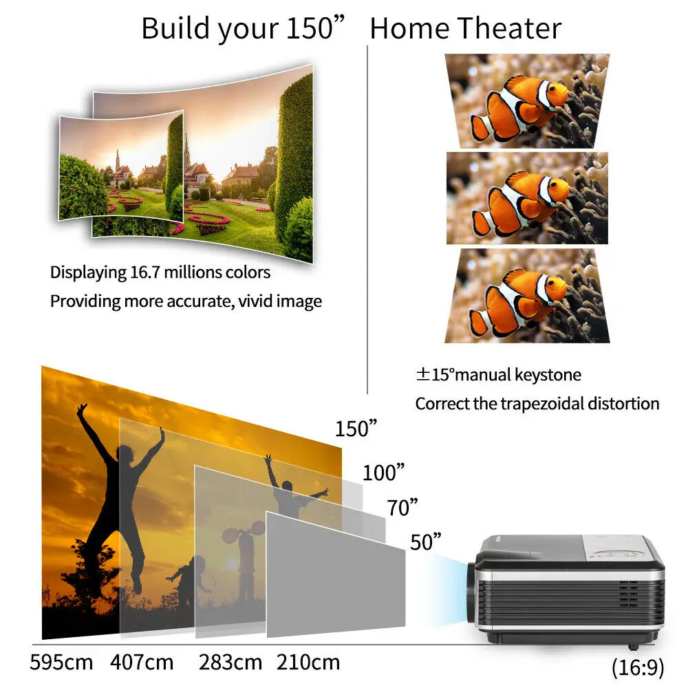 1080 p проектор Full HD 4200 люмен видео светодиодный lcd домашний кинотеатр игры фильмы