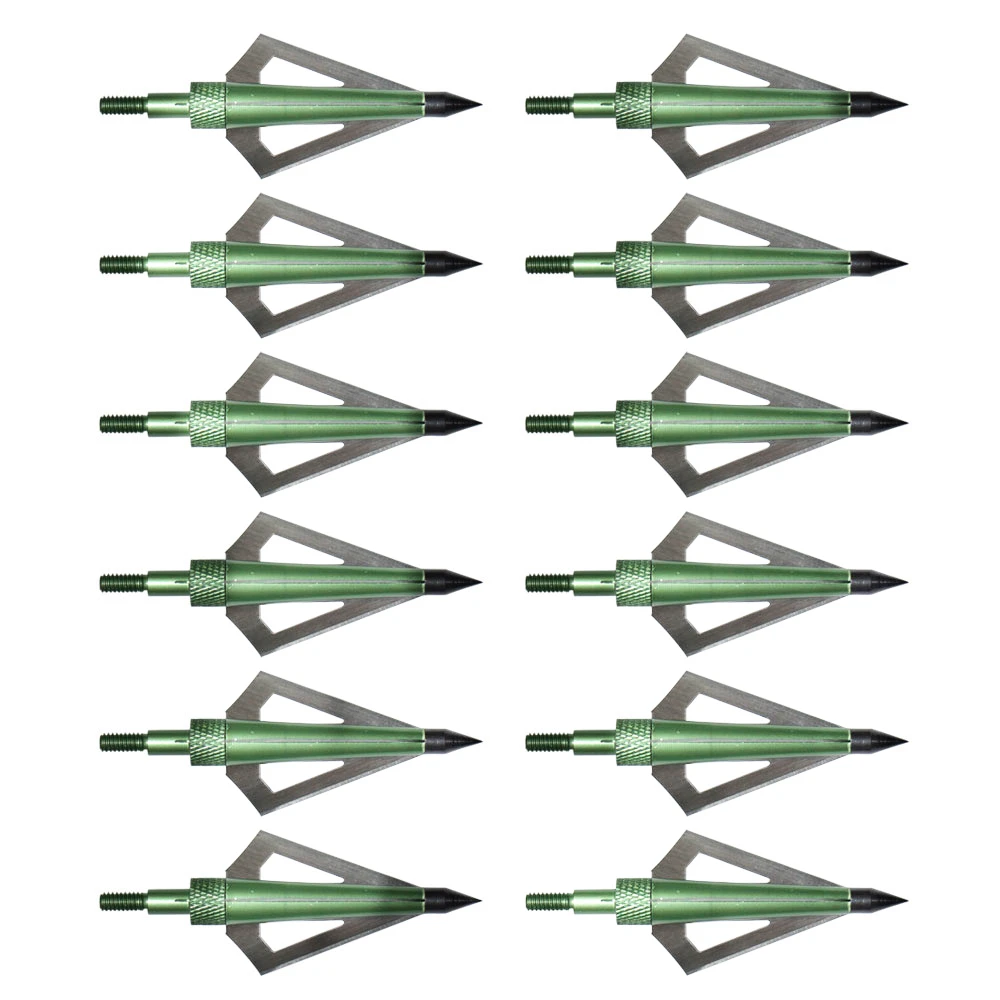 

12PCS Hunting Archery Broadheads Arrows 125GR 3-blades Compound Bow/Crossbow Carbon Arrow Outdoor With Box
