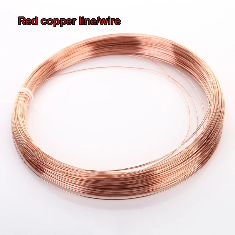 

5M/2M/1M Diameter 0.2/0.3/0.4/0.5/0.6/0.8/1/1.2/1.5/1.8/2/2.5/3/4/5 mm Copper line T2 Copper Red copper Line Bare Wire 99.90%