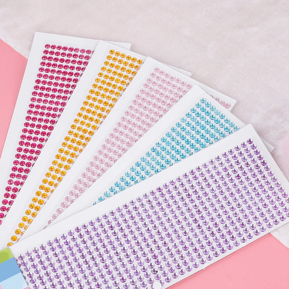 

504pcs 6mm Self Adhesive Acrylic Rhinestone Sticker Tape Craft Glitter Gem DIY Stickers for Scrapbooking Arts Decoration
