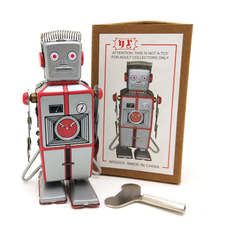 Винтаж Ретро жестяной робот игрушки классический заводной Заводной Коллекционная оловянная игрушка для взрослых детей коллекционный подарок