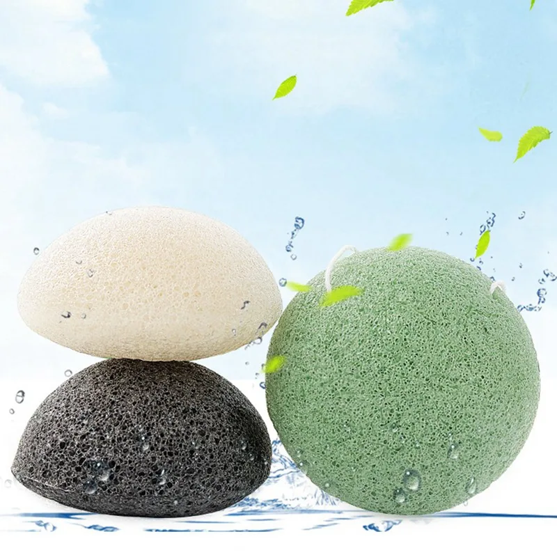 

2019 New Hot Konjac Sponge Natural Facial Puff Face Wash Cleansing Sponge Green Skin Care