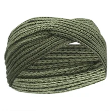 Зимняя женская вязаная богемная ткацкая перекрестная повязка на голову повязка ручной работы для волос повязка на голову зеленая