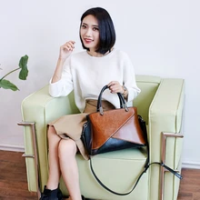 Новые женские сумки из натуральной кожи, офисные трапеции, женские сумки высокого качества, кожанные женские сумки через плечо