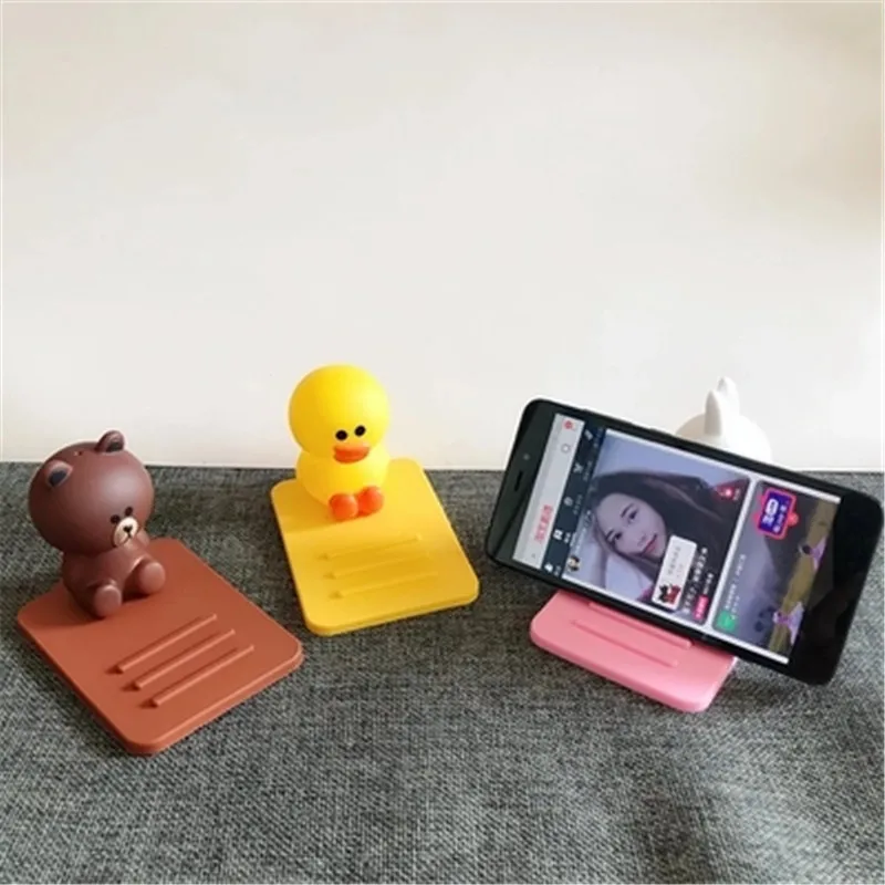Мультяшный персонаж силиконовая кукла настольная Мобильная подставка-держатель для сотового телефона для iPhone iPad Смартфон стол планшет кронштейн Мини ленивый