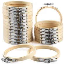 20 штук, 3 дюйма, бамбуковые кольца для вышивки, круглые деревянные круглые кольца для вышивки крестиком, круглые кольца для рукоделия, ручного шитья