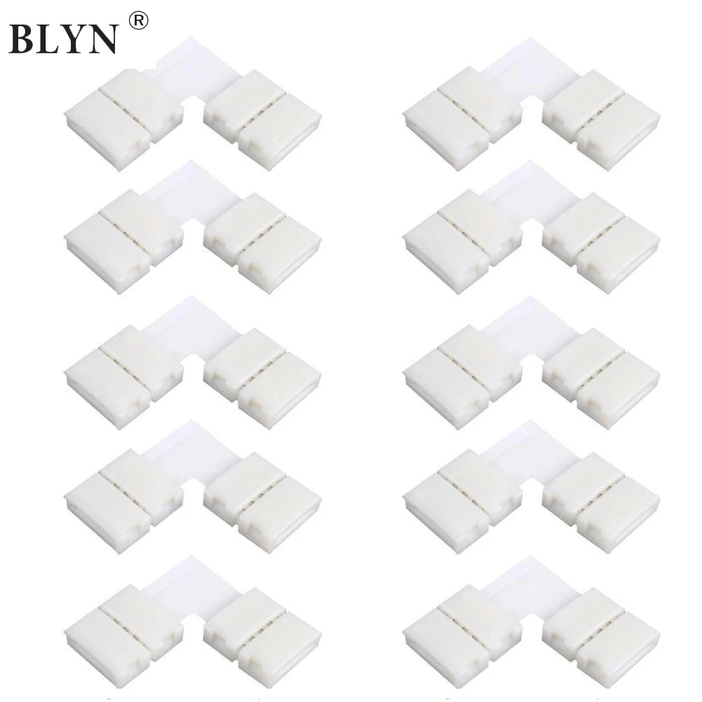 

BLYN 10PCS RGB Corner Connector 10MM Width 90 Degree Right Angle 4 Pin Corner Clips Buckle LED Strip Adapter Light Accessory