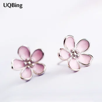 

Fashion 925 Sterling Silver Flower Stud Earrings Jewelry Pendientes Brincos Fashion Jewelry Drop Shipping