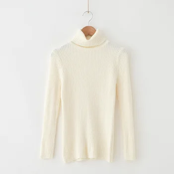 

Women Slim High Elasticity Long Sleeve Sweaters Turtleneck Warm Sweater Pullover Basic Knitted Tops