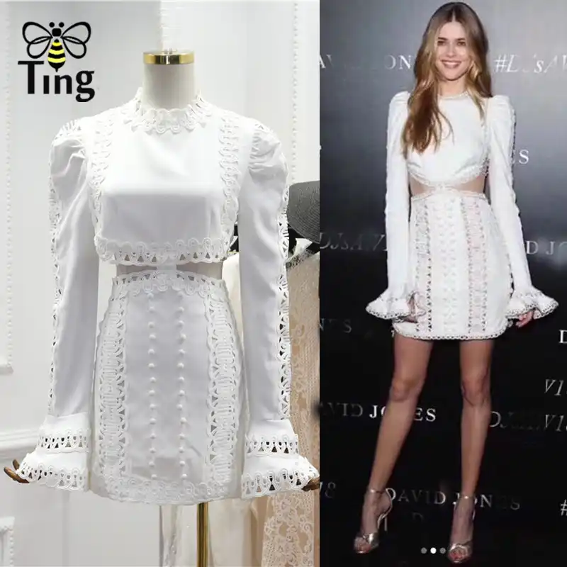 White designer mini dress Clearance