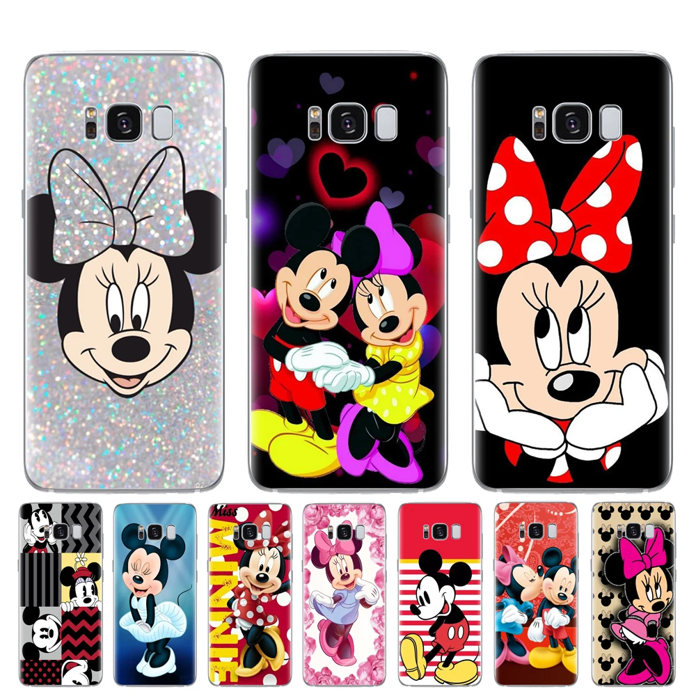 Cute Mickey Minnie Cover For Samsung Galaxy S6 S7 Edge S8 S9 S10 Plus Case Soft TPU Silicon Cases For Samsung S10E 5G Phone Case