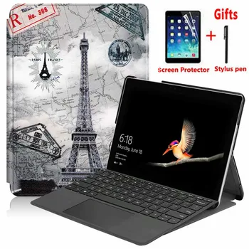

For Microsoft Surface Go 10 Inch Case Laptop Folding Stand Colorful Print Cover for Surface Go 10'' Protector Shell Funda + Film