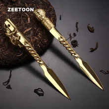 Креативный чайный нож ручной работы из меди и золота, инструменты для резки пуэр, торта, конуса, профессиональные ножи, аксессуары для чайной церемонии