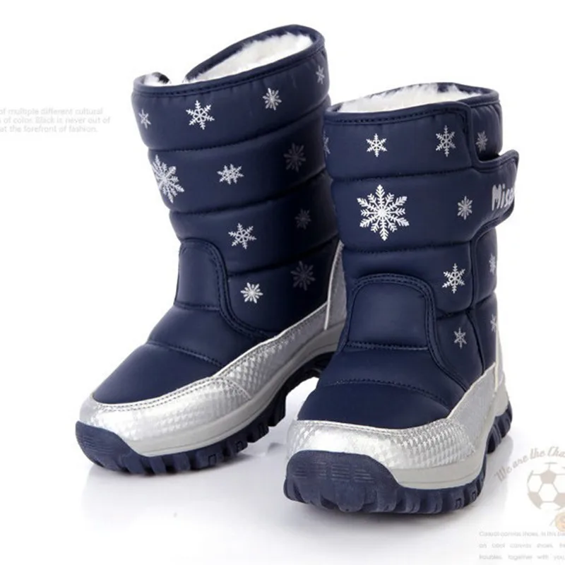 

mickey Children's Boots Winter Boy Girls Warm Winter Flat Snow Boots Rosered Pink Brown Beige Fashion Warm Shoes