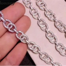 Choucong Теннисный браслет на цепочке, микро браслет AAAA фианит из белого золота, вечерние браслеты на свадьбу для женщин и мужчин, ювелирный подарок