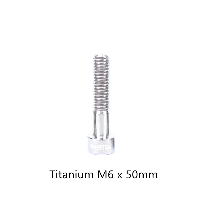 1 шт. M6 x 30/35/40/50 мм болты из титанового сплава велосипед болт для гарнитуры MTB велосипедный вынос руля Топ Кепки болт - Цвет: Titanium 50mm